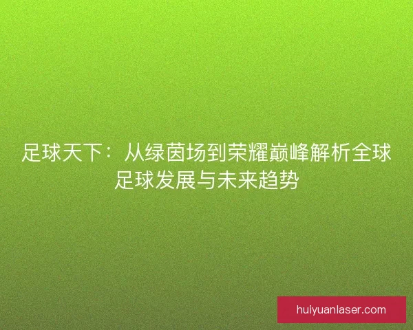 足球天下：从绿茵场到荣耀巅峰解析全球足球发展与未来趋势